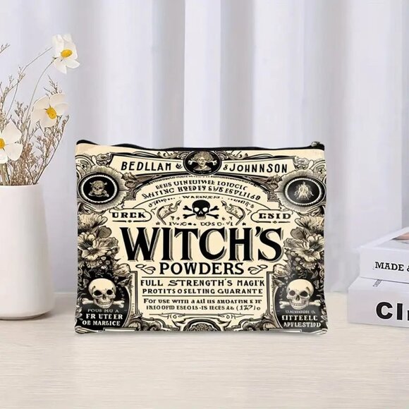 Halloween Gothic Witches Powders Makeup Bag - Double-Sided Printed - Picture 1 of 2